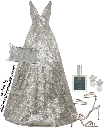 Virtual Styling: Silver Gown & Snowflake Earrings
