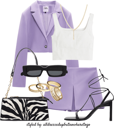 Virtual Styling: Purple Suit & Zebra Bag