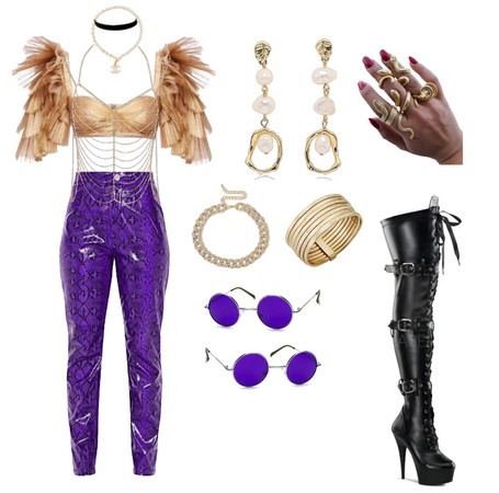 Purple Gold inspired outfit
