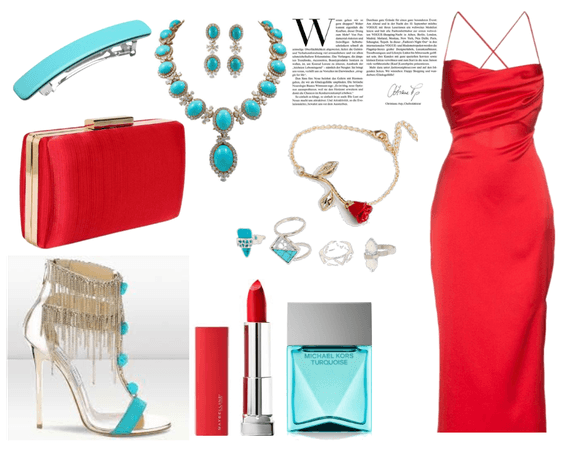 red and turquoise