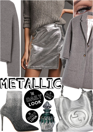 metallic mini skirt xox