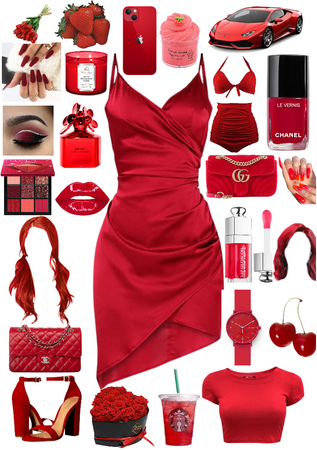 I love red color ! ❤️🍓🌹👠💋😍