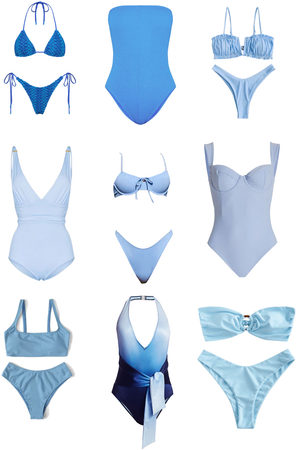 blue swimsuits