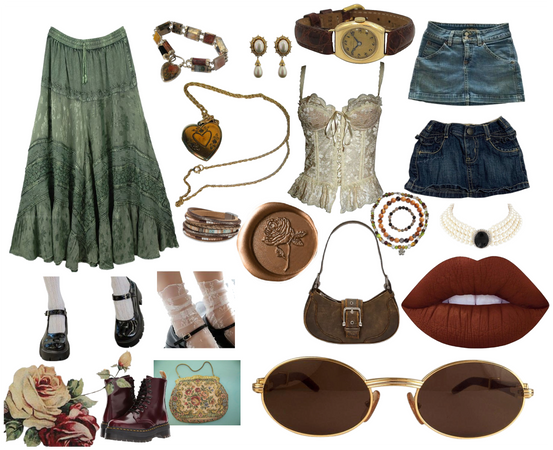 Vintage brown corset outfit | corset looks
