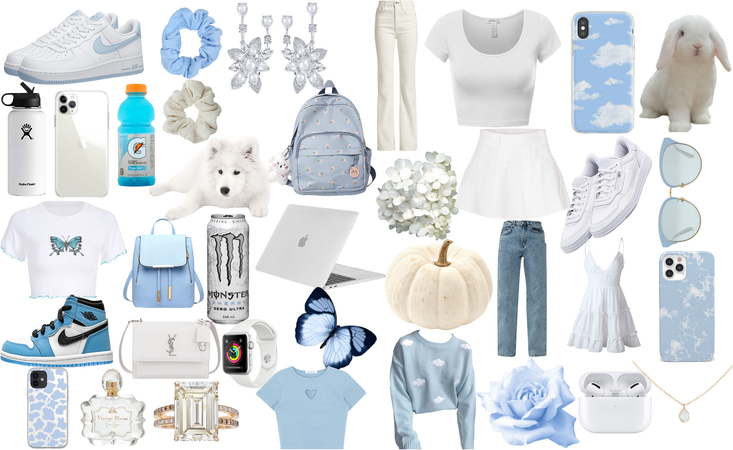 white and light blue