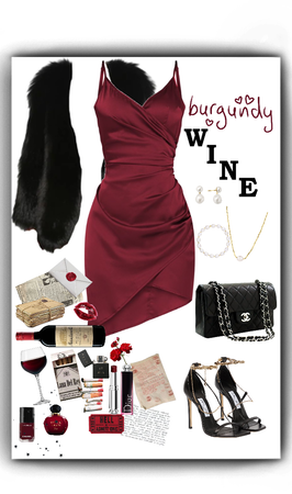 burgundy dress combination