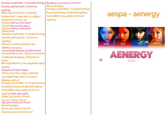 aespa 'aenergy' ARA Lines 5th Member