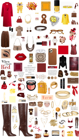 Brown, Gold, Red, and Yellow Outfit
