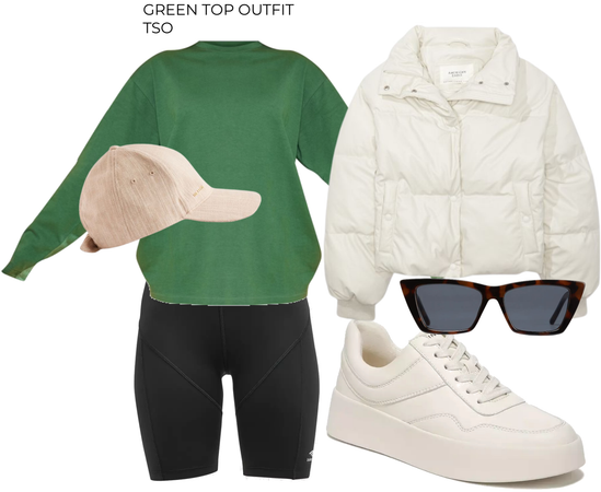 green top outdoor outfit