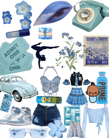 blue clothes blue items
