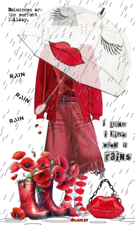 Poppies in the Rain