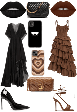 black and brown dress