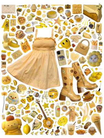 it was all yellow <3 ; funky boots challenge