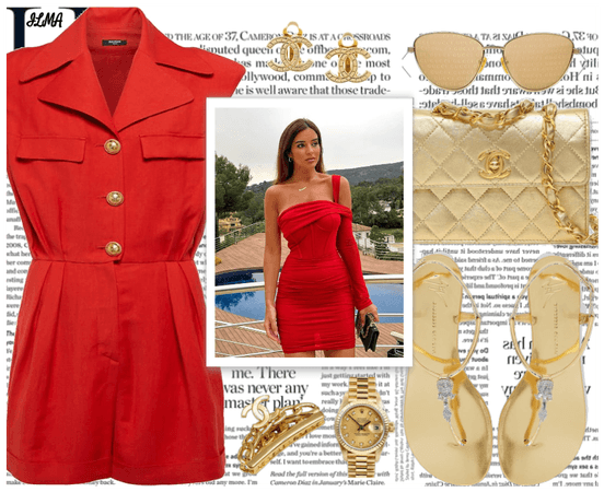 Red playsuit outfit