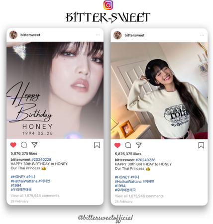BITTER-SWEET 비터스윗 Honey’s Birthday Instagram