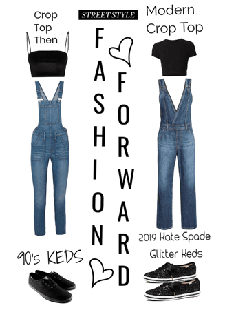 Fashion Forward- Overalls/Keds shoes/crop tops