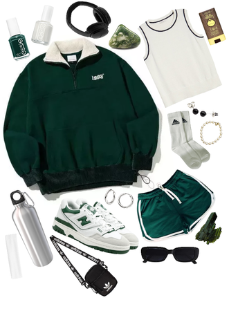green, white, black activewear