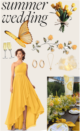 yellow summer wedding dress