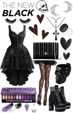 #gothic #black #punk #studs #skulls #lace #moonandstars #purple #newblack #fyp #nightout #girlsnight #standout