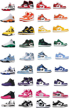Jordans in rainbow order