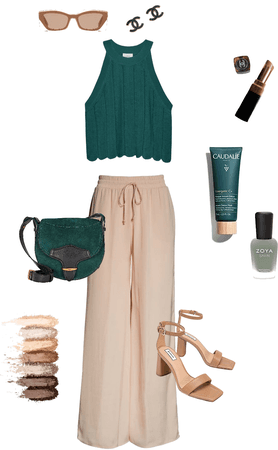 Green and beige