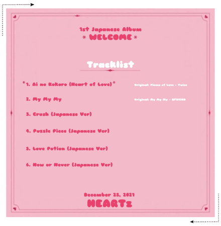 HEARTz//1st Japanese Album: ‘WELCOME’ Tracklist