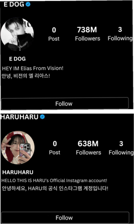 VISION(시력) - ELIAS & HARU’s Instagram accounts
