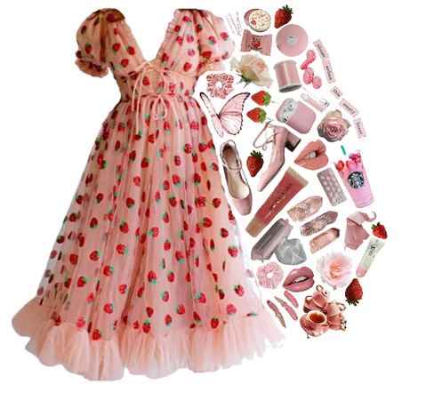 strawberry midi dress