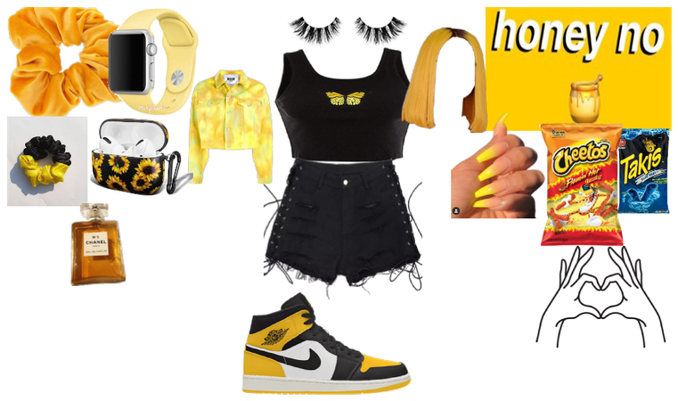 Yellow,Black outfit !!