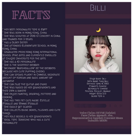 [KOOL] Billi Profile