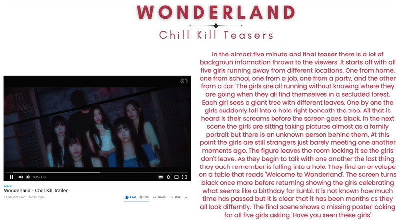 WONDERLAND - CHILL KILL MV TRAILER (LORE)