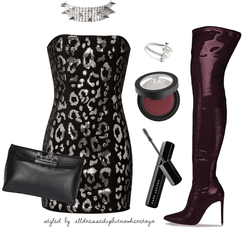 Virtual Styling: Leopard Mini Dress & Wine Red Boots