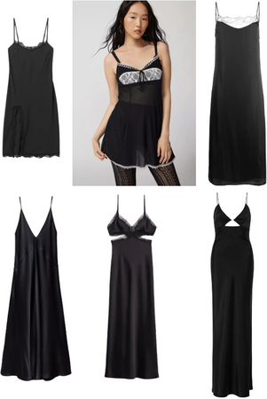 black slip dresses
