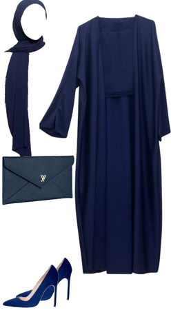 Blue abaya.               The beauty of hijab.