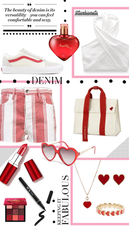Kismet's Red&White Denim Shorts