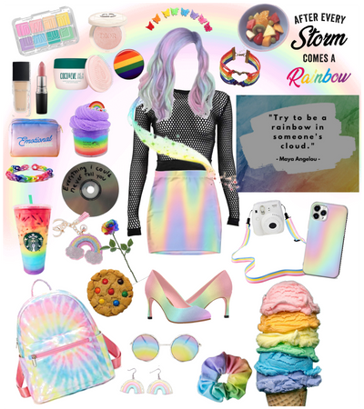 Rainbow sherbet ice cream outfit