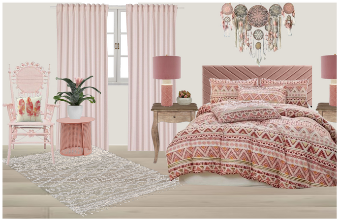 Blush Pink Tribal Bedroom