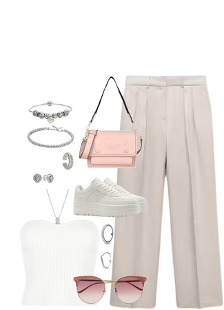 everyday pink & white outfit