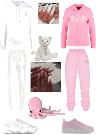 white and pink comfy