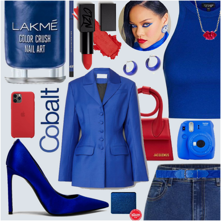 cobalt with pops of red