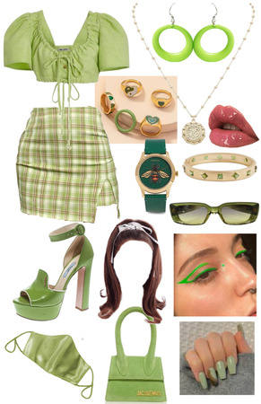 GREEN MONOCHROMATIC OUTFIT