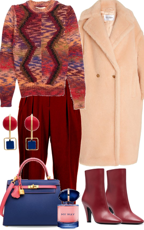 Red and peach winter style