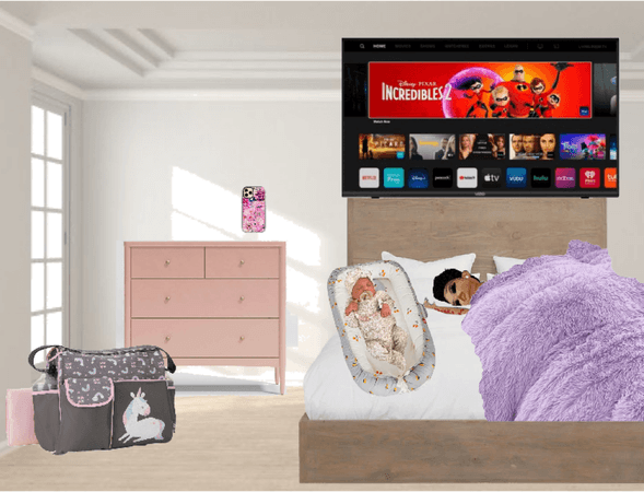mom and daughter be sleeping watching Netflix flicks