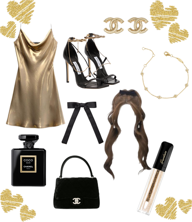 cute black and gold outfit