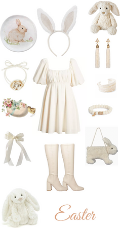 White and Beige Easter Outfit!