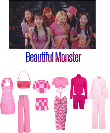 Stayc beautiful monster mv pink outfits