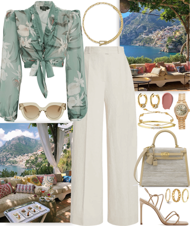 chic outfit for a family gathering in positano,italy