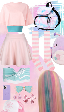 pastel outfit💖💜🤍💙
