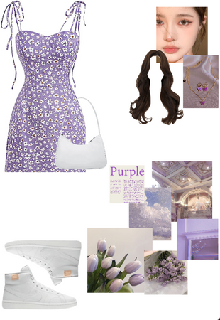 PURPLE and WHITE OUTFIT