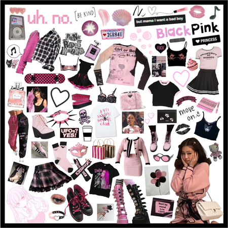 black & pink 🌸💘🎀🎟💓🏴‍☠️🖤🕷🎱⛓